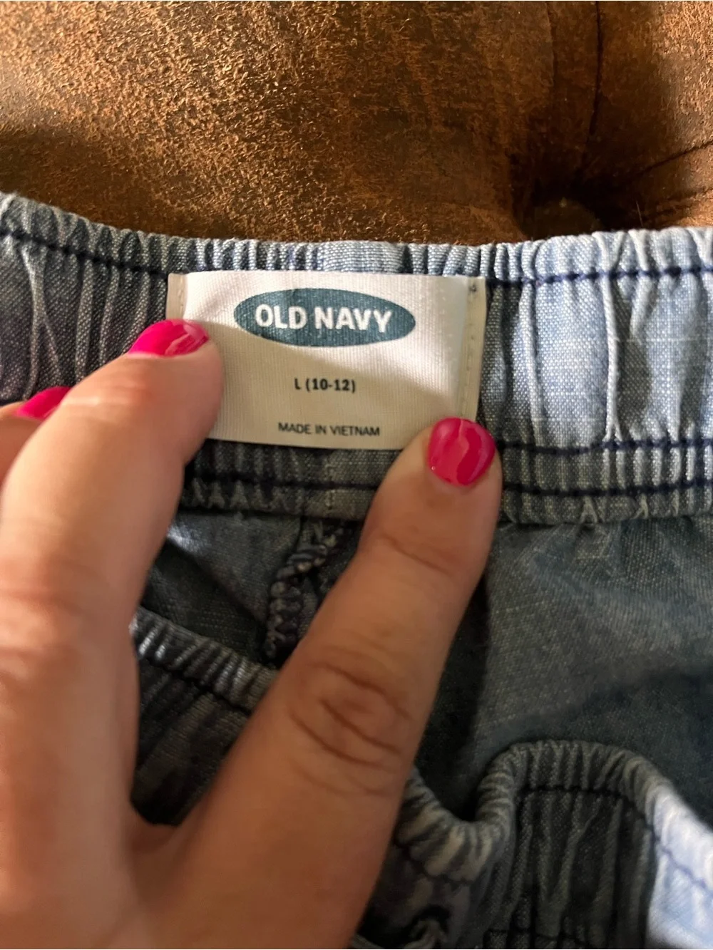 Two pair of girls Old Navy drawstring denim shorts. Both size 10/12.